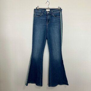L'AGENCE Women's High Rise Side Stripe Solana Flare Denim Jeans Size 26